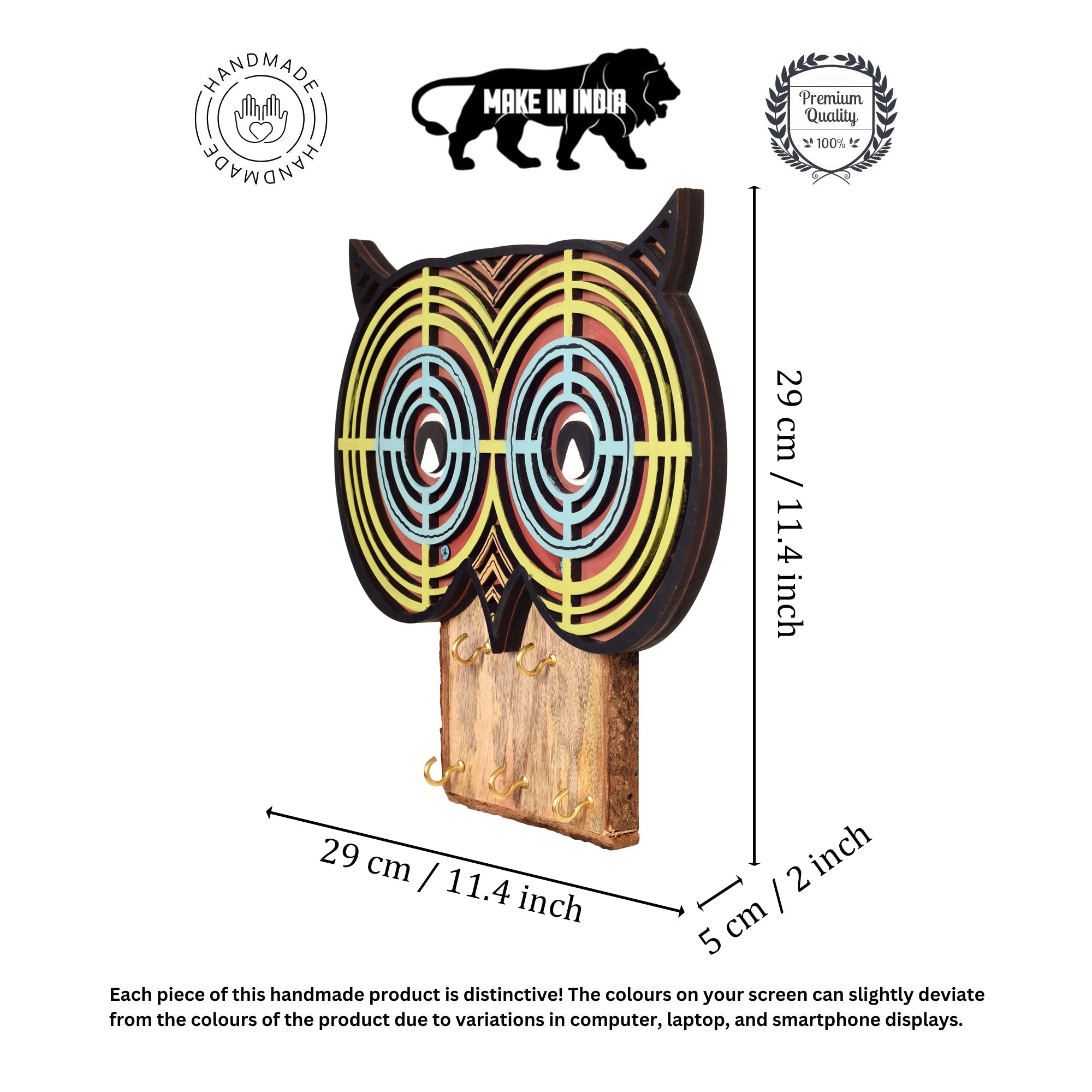 O-La-La Key hanger with owl mask and beautiful art work