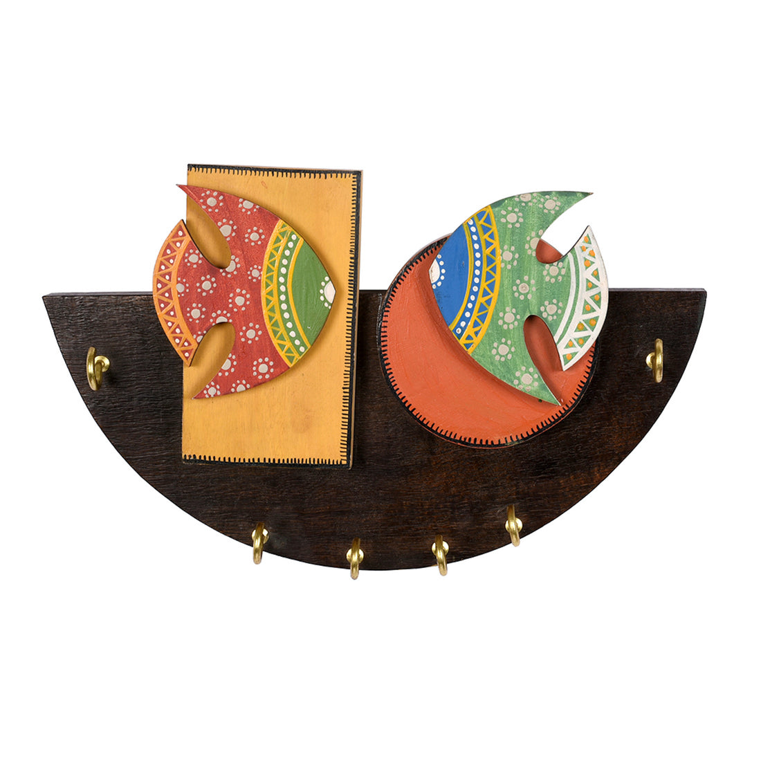 Key Holder Handcrafted Madhubani Fish 6 Keys (9.1x1.3x5.4)