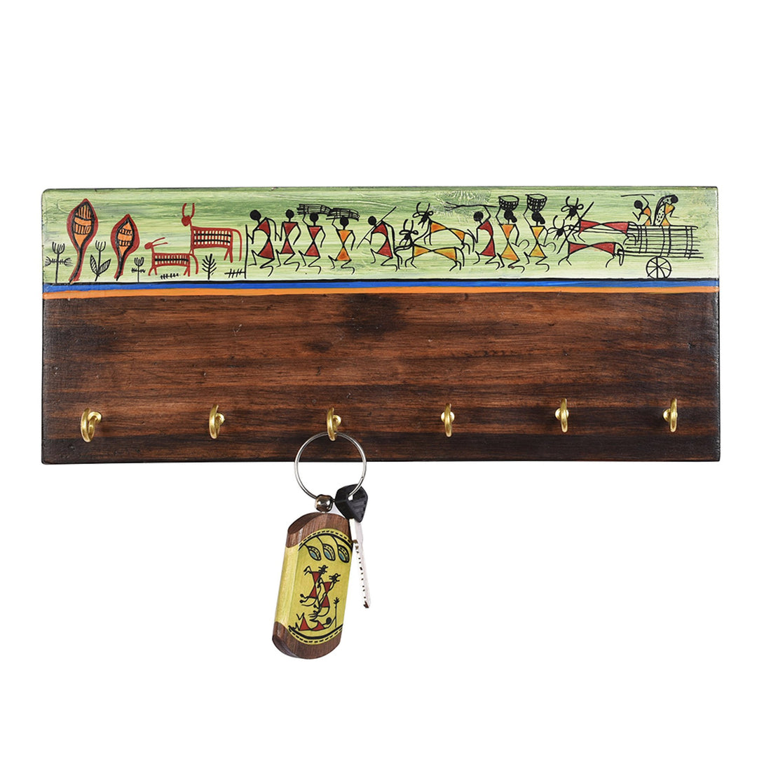 Key Holder Handcrafted Warli 6 keys (12x2x5)