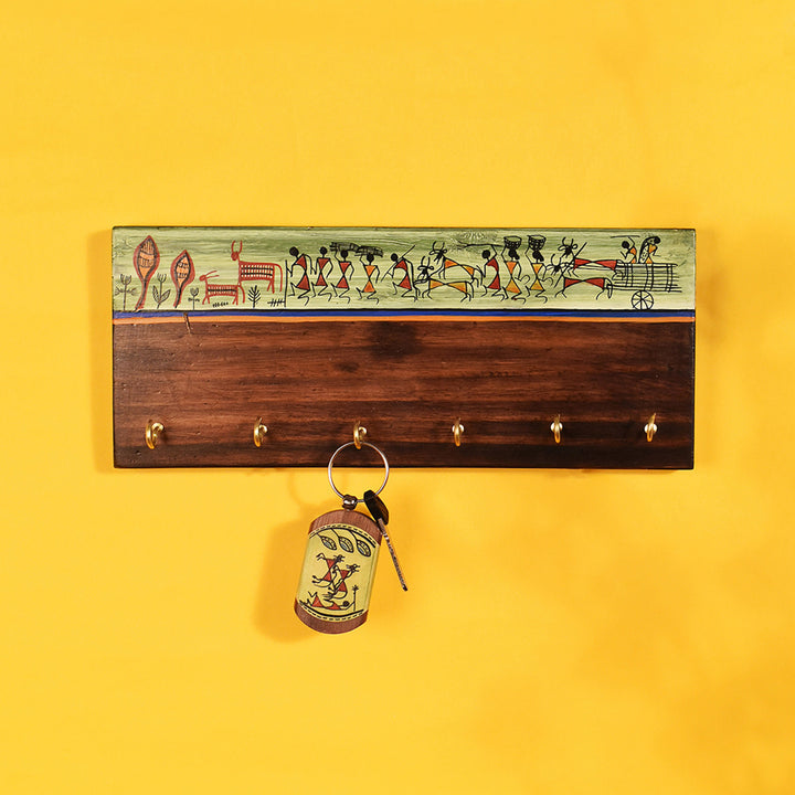 Key Holder Handcrafted Warli 6 keys (12x2x5)