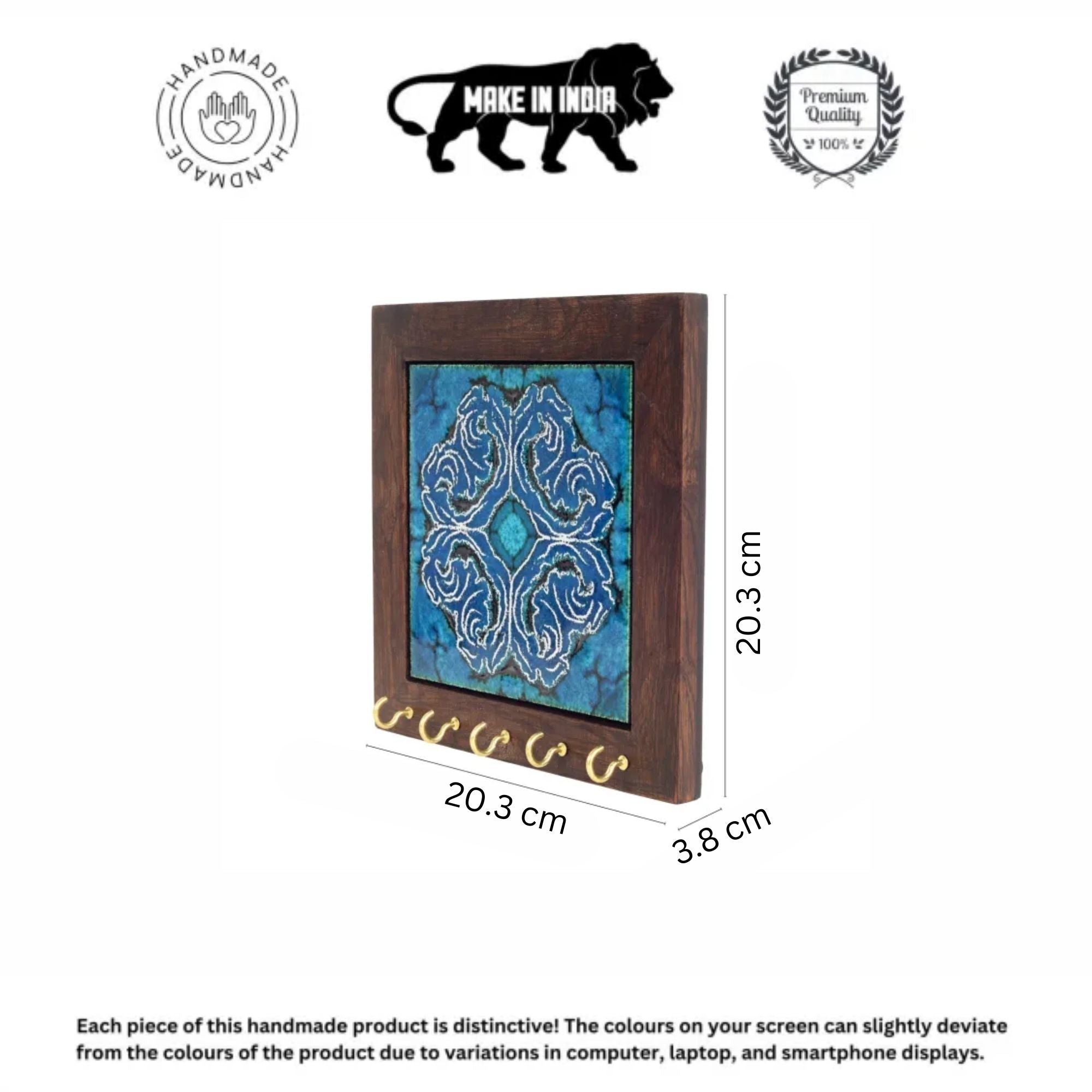 Blue Daisy Handcrafted Key Holder Panel