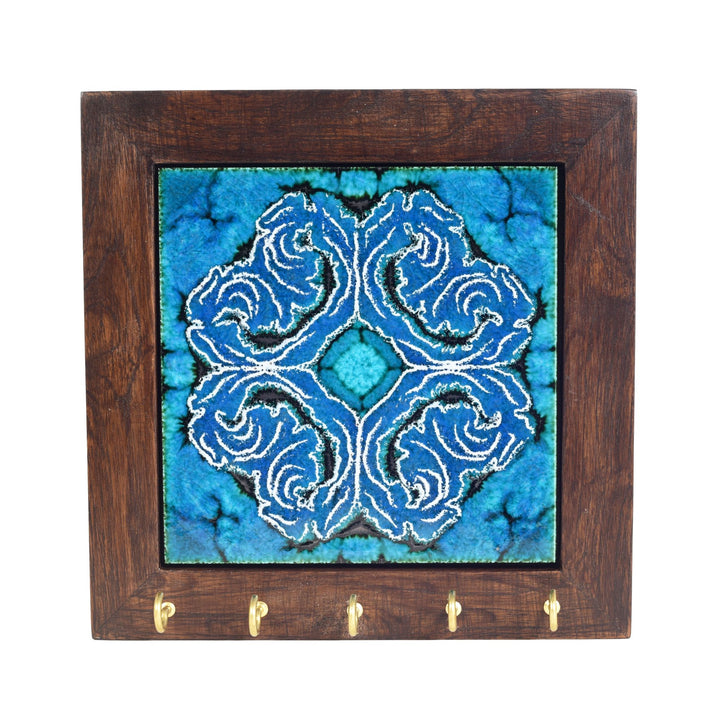 Blue Daisy Handcrafted Key Holder Panel