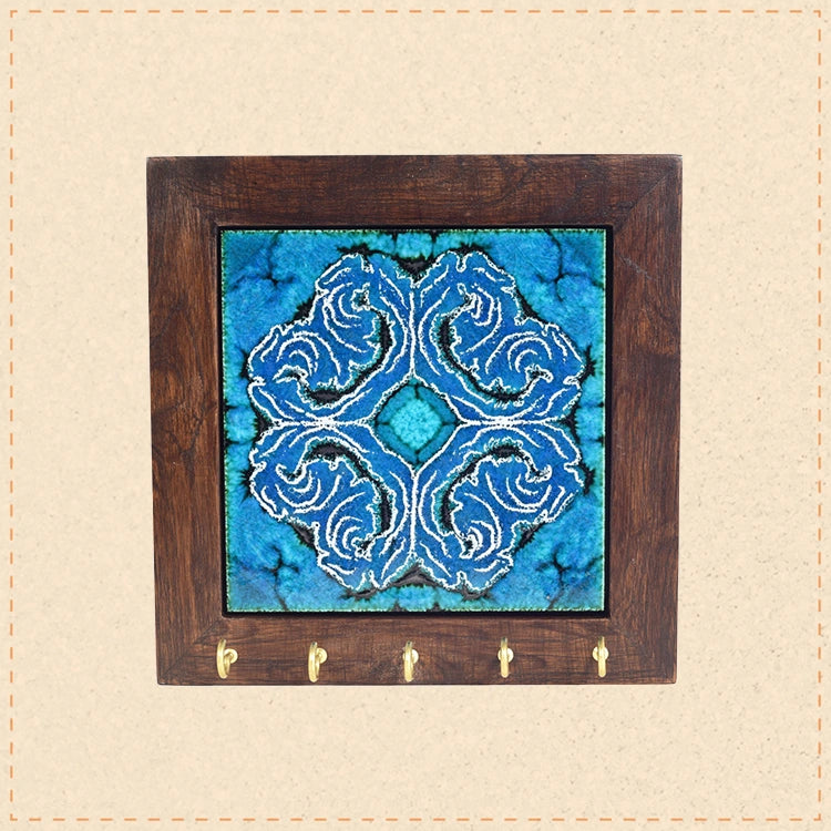 Blue Daisy Handcrafted Key Holder Panel