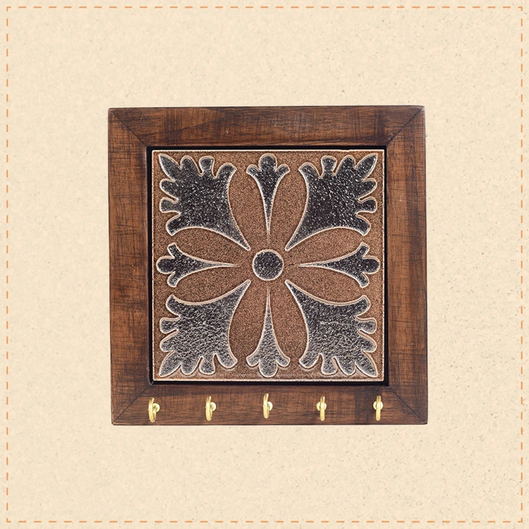 Brown Orchid Handcrafted Key Holder Panel