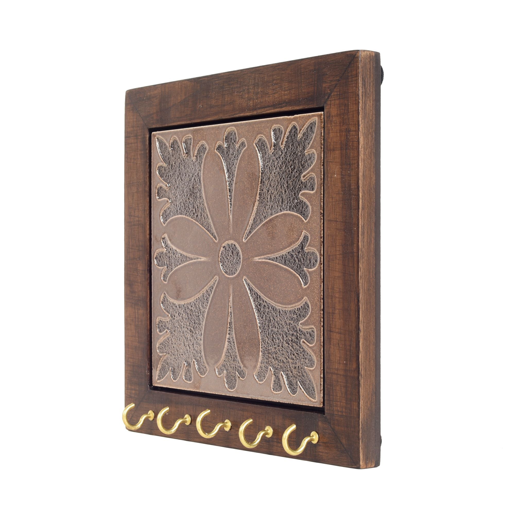 Brown Orchid Handcrafted Key Holder Panel