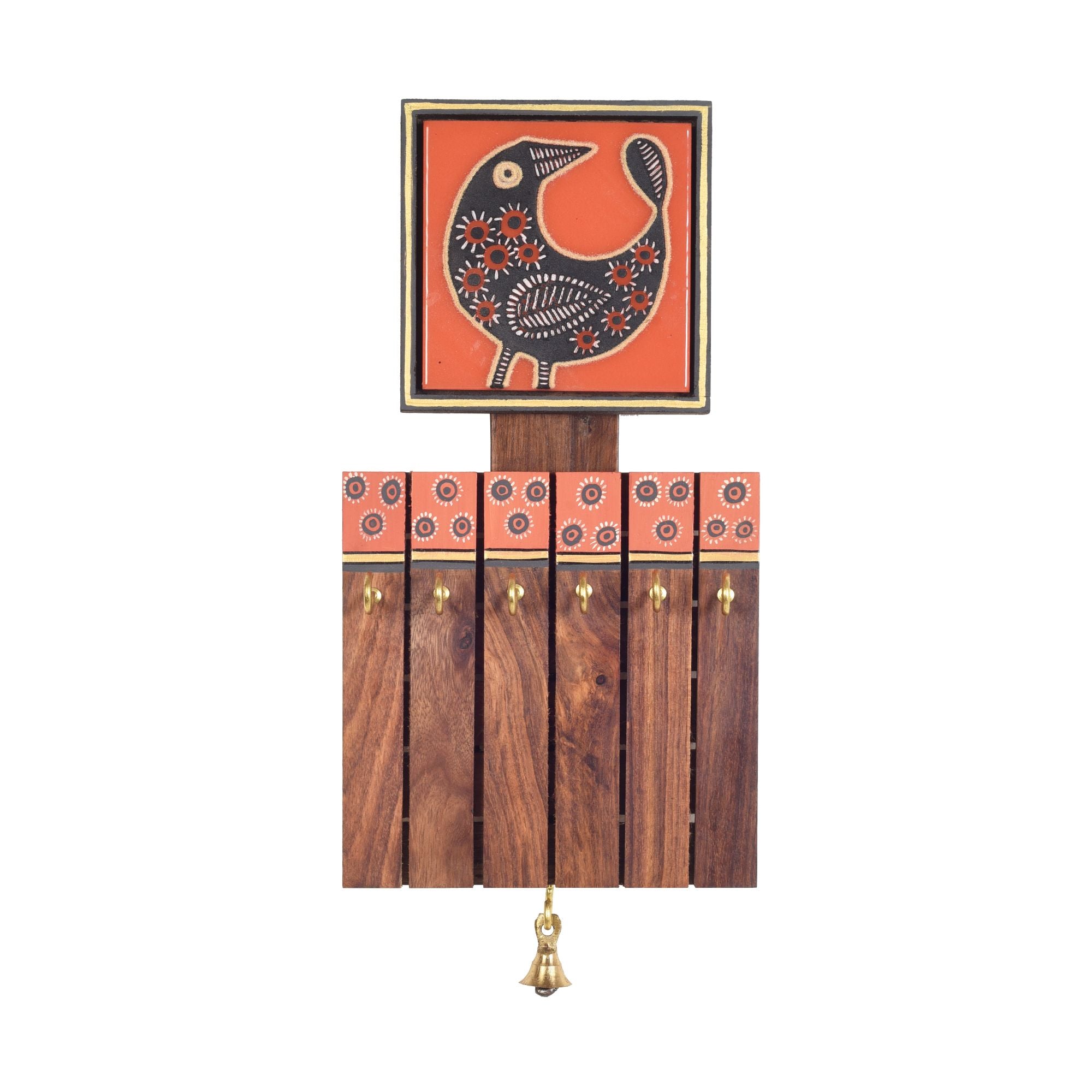Pichhwai Handcrafted Tiles Key Holder Panel 6 Hooks