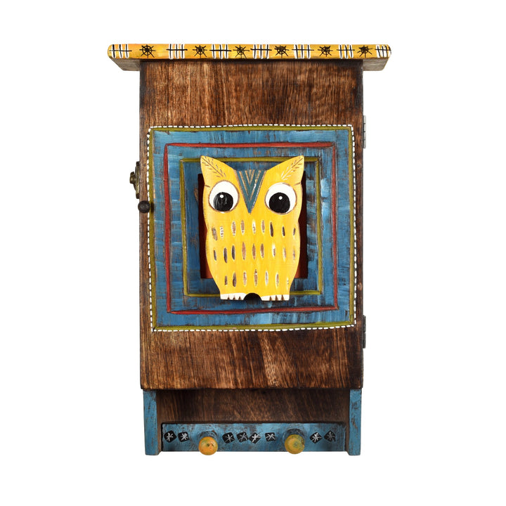 Hooting Owl Key Hanger with Storage Box