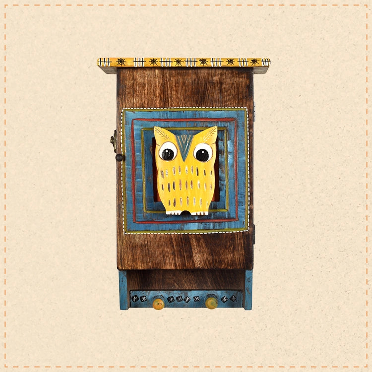 Hooting Owl Key Hanger with Storage Box