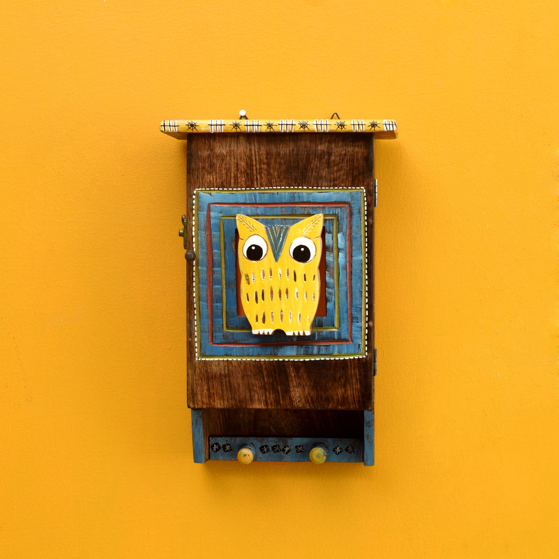 Hooting Owl Key Hanger with Storage Box