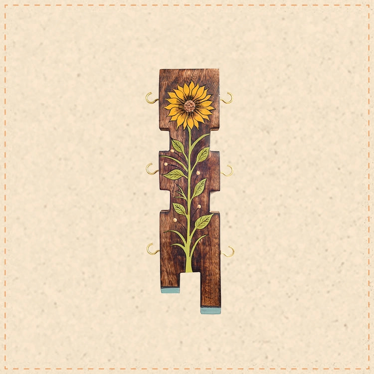 Sunflower wooden key hanger