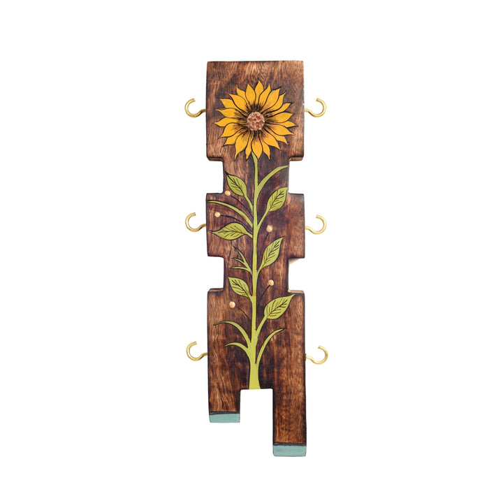 Sunflower wooden key hanger
