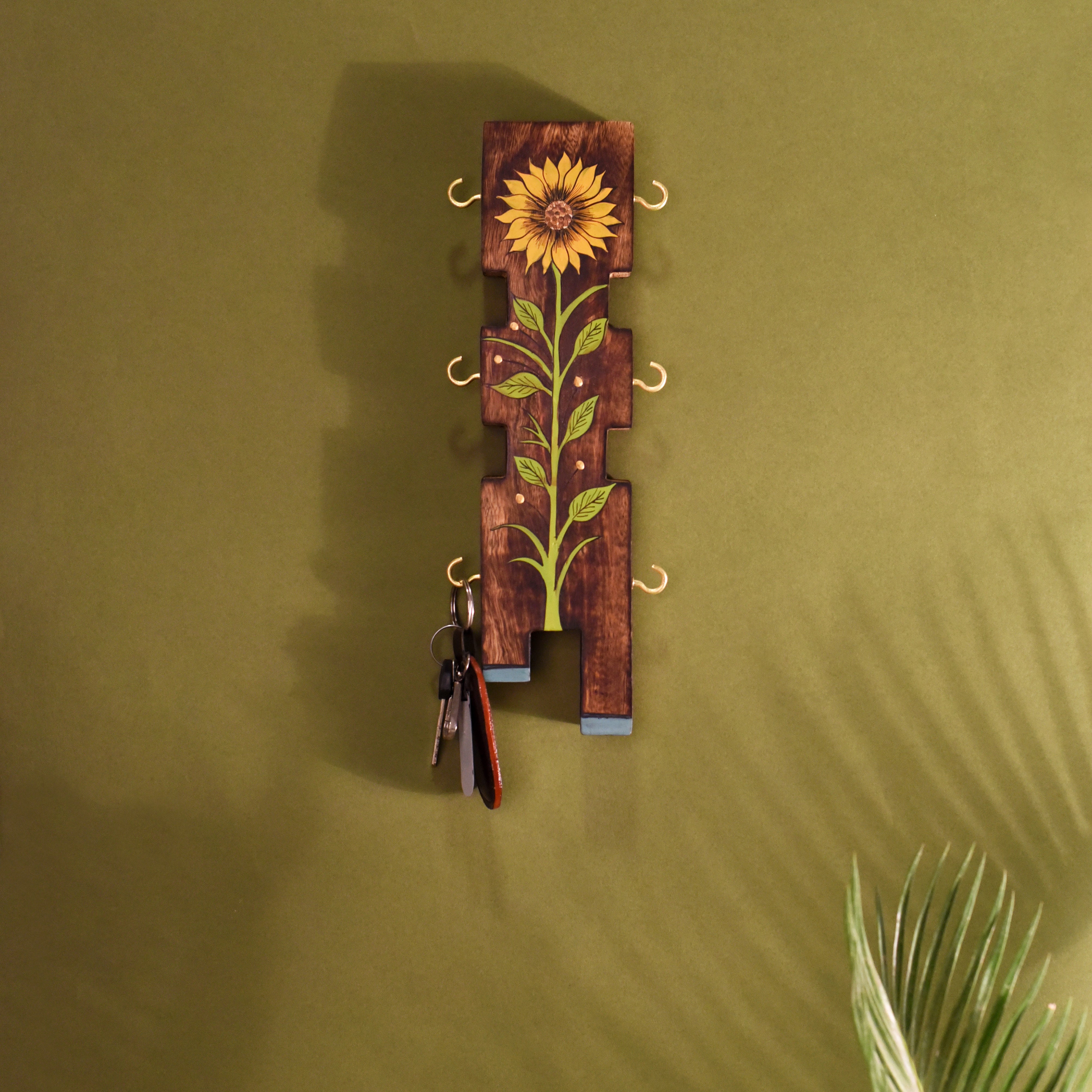 Sunflower wooden key hanger