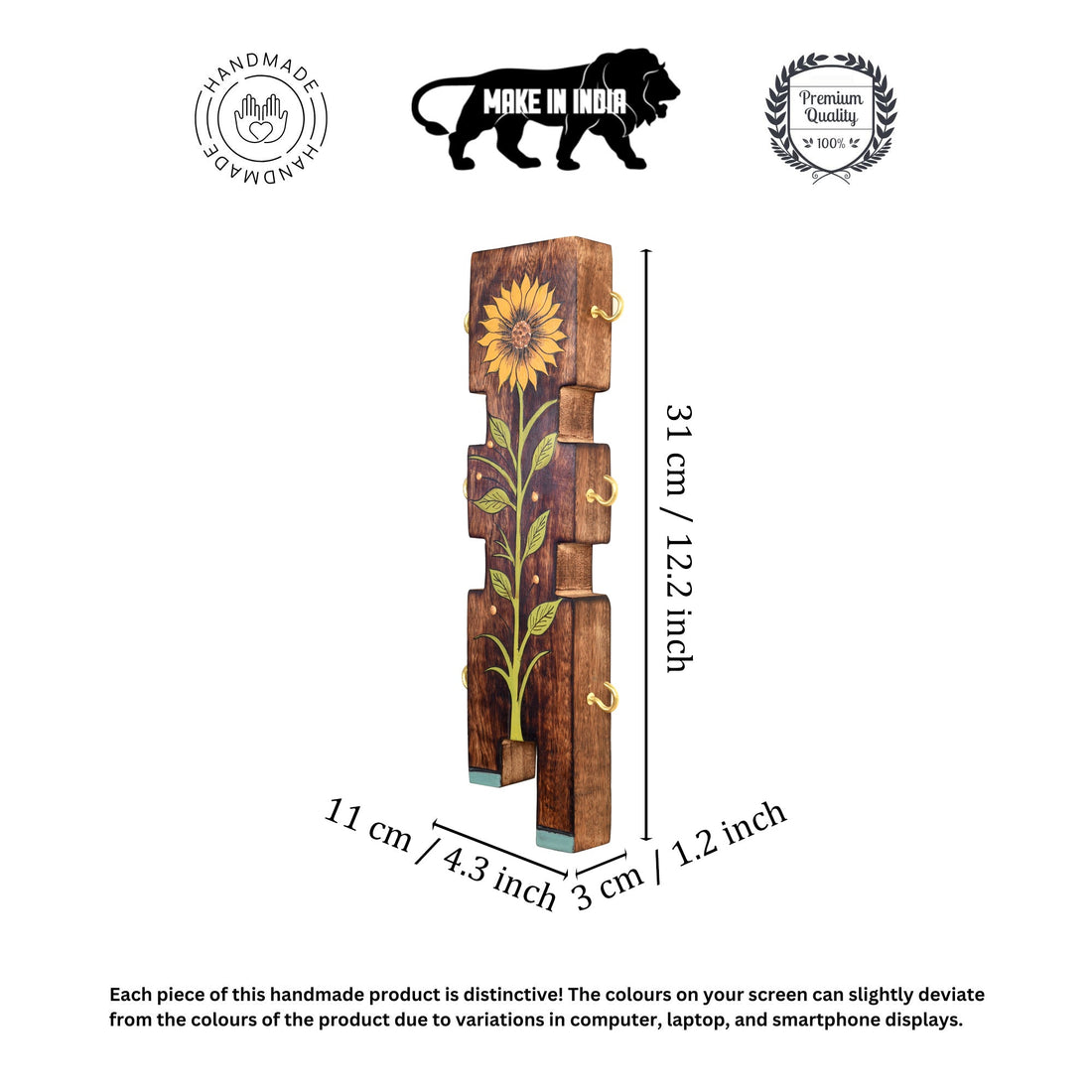 Sunflower wooden key hanger