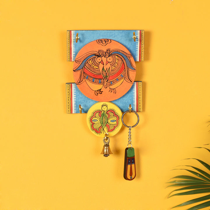 Key Holder Handcrafted Madhubani 4 Keys (5X1X9.5) (5x1x9.5)