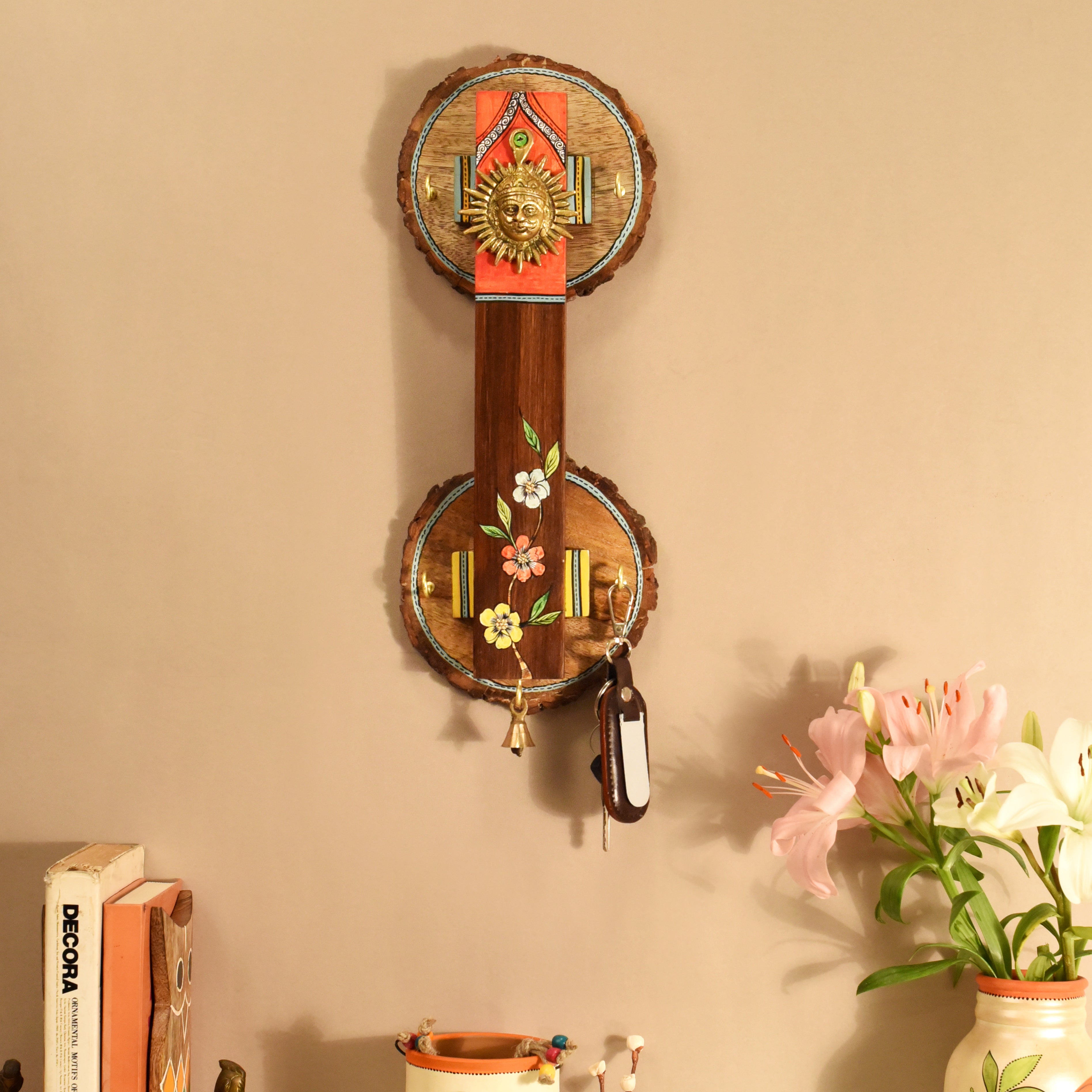 Abha Key hanger with brass motifs and beautiful art work