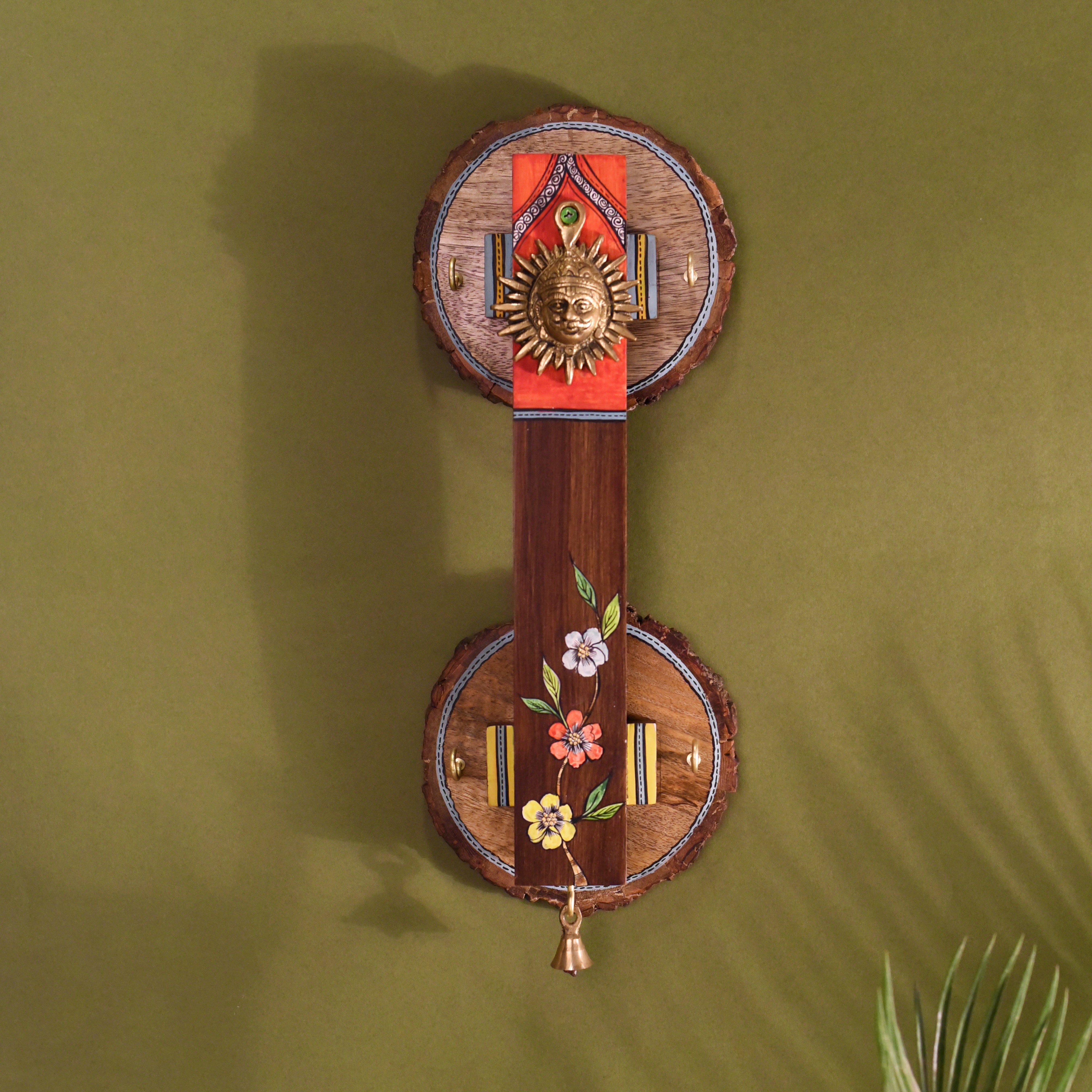 Abha Key hanger with brass motifs and beautiful art work