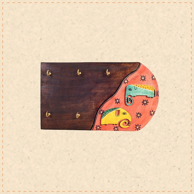 Hoka-Poka Key hanger with elephant motifs and beautiful art work