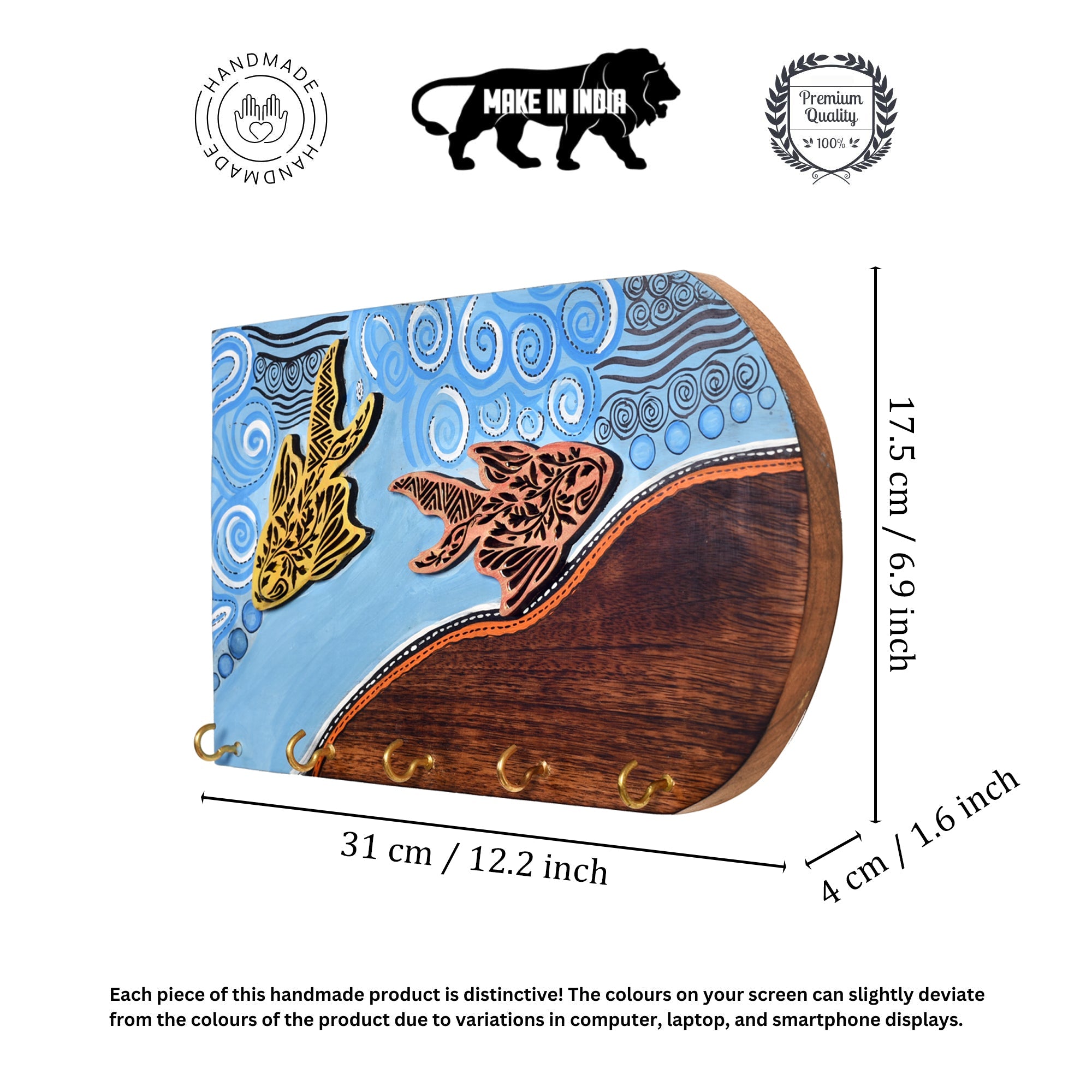 Delphy Key hanger with fish mottif and beautiful art work