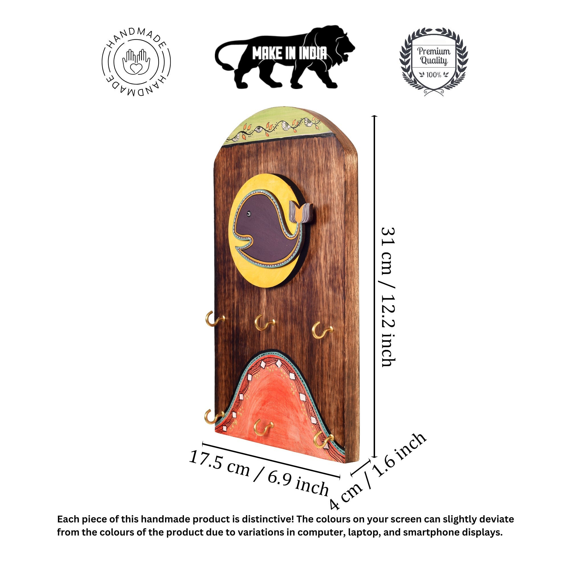 Ona Key hanger with fish mottif and beautiful art work