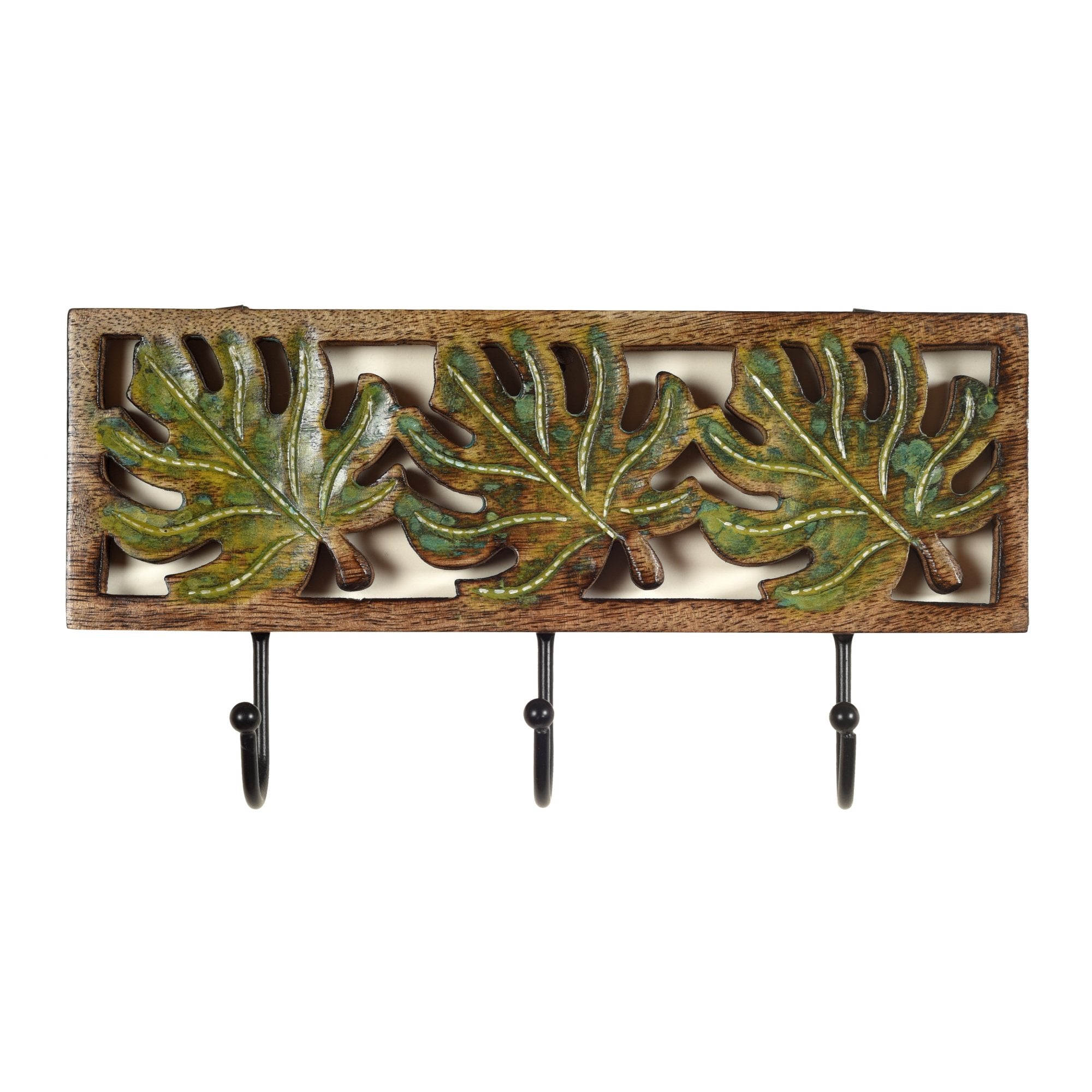 Autumn Leaf Towel Hanger With Three Hooks