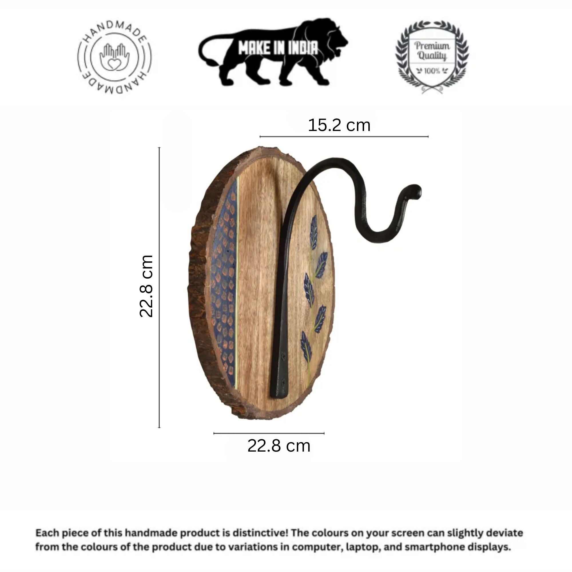 Autumn Leaf Wall Mounted Hanger in Mango Wood