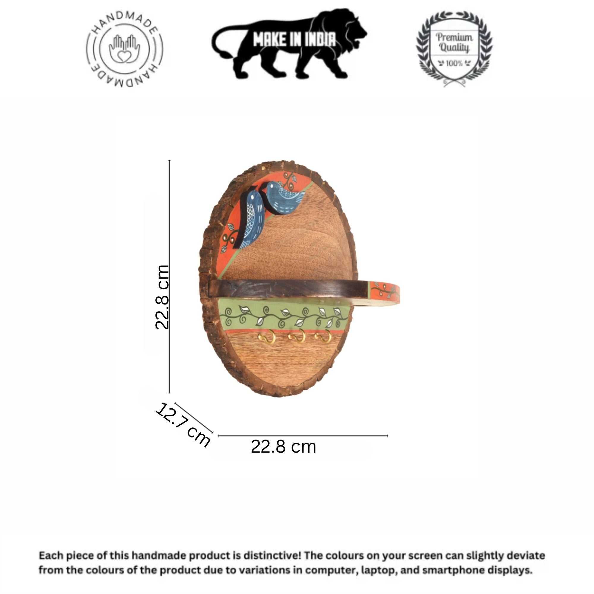 Love Birds Wall Decor Shelf cum Key Hanger (9x5x9)