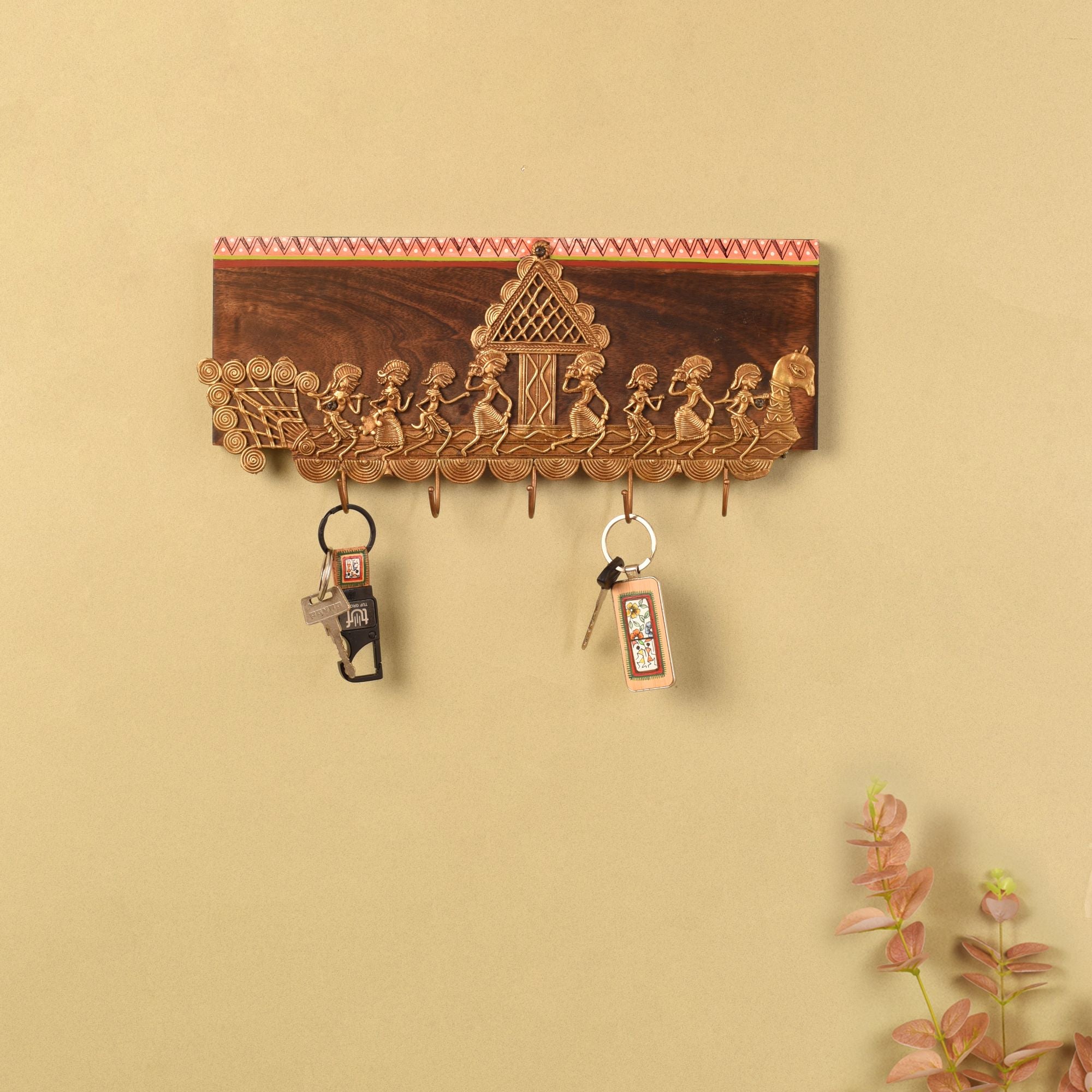 Heritage Charm Brass Key Hook Set