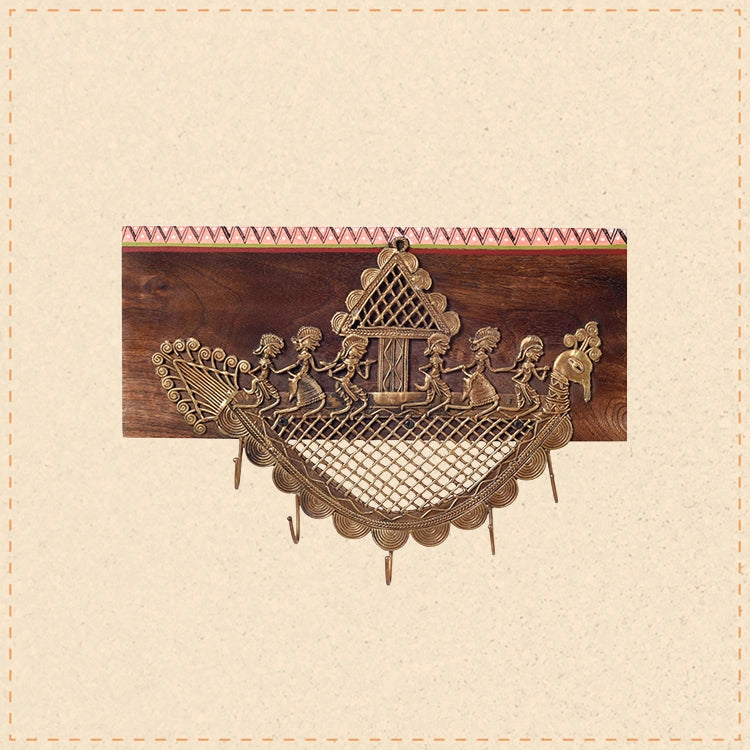 Golden Leaf Brass Key Holder