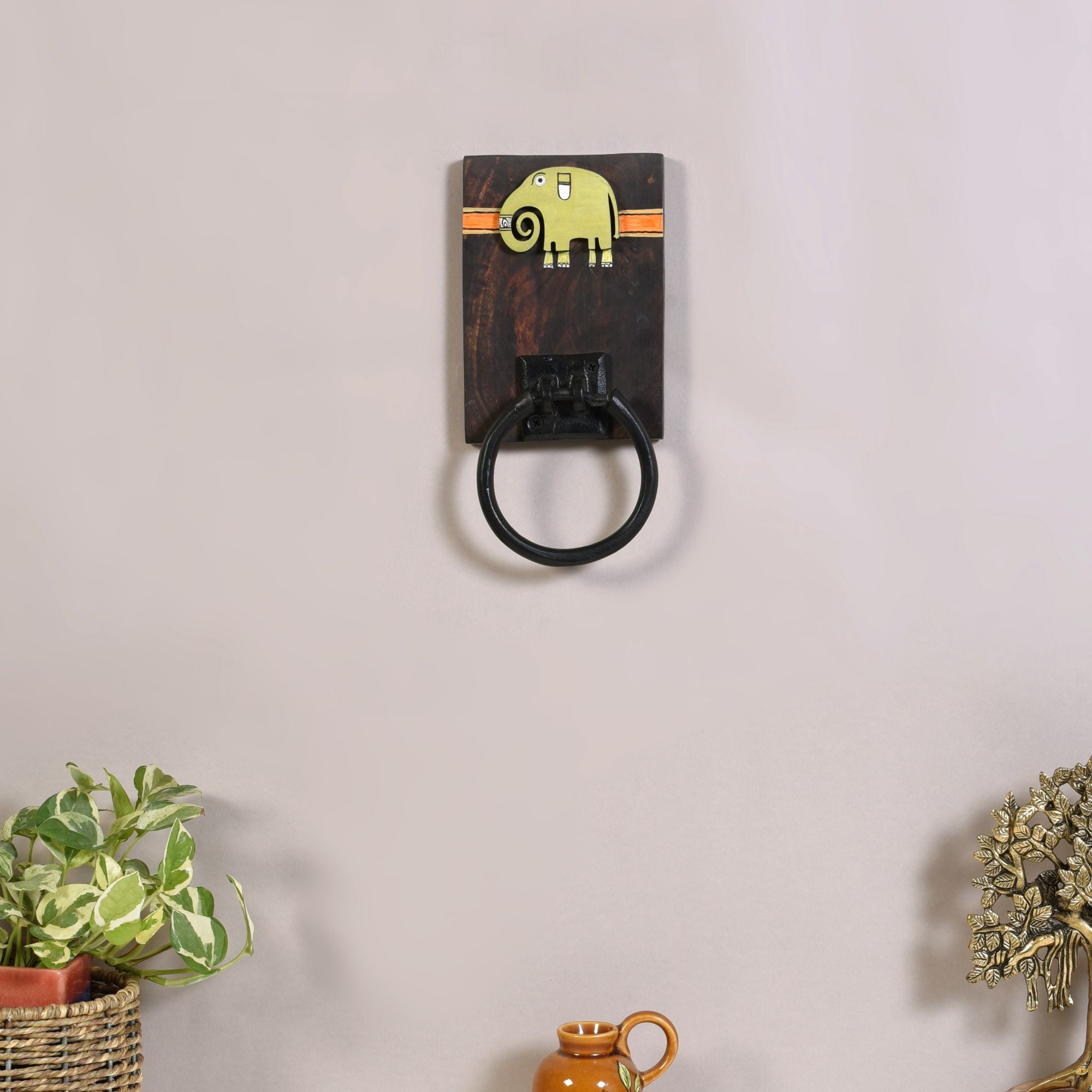 Haathi Green Elephant Towel Holder