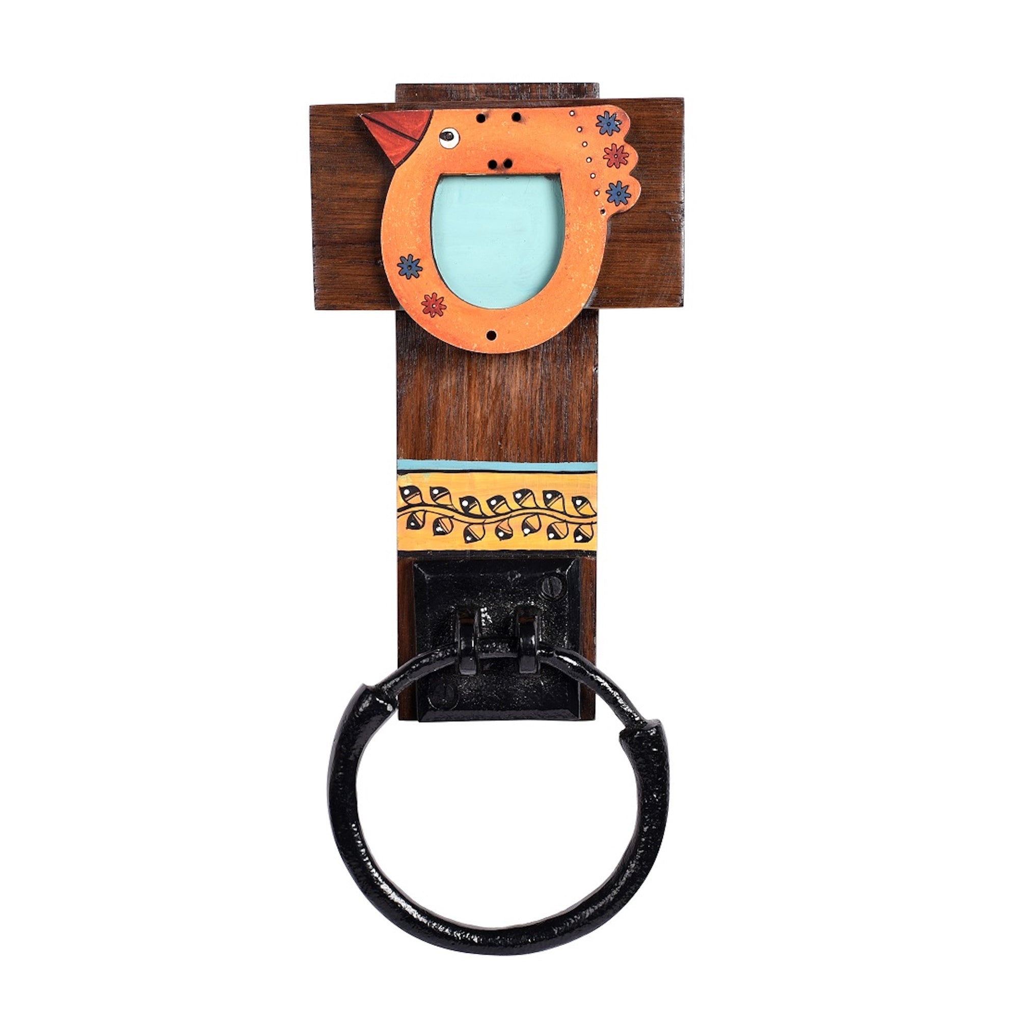 Towel Holder Handcrafted Tribal Art (4.4x1.2x11)