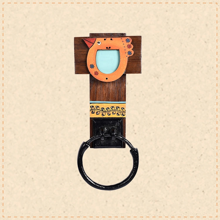 Towel Holder Handcrafted Tribal Art (4.4x1.2x11)