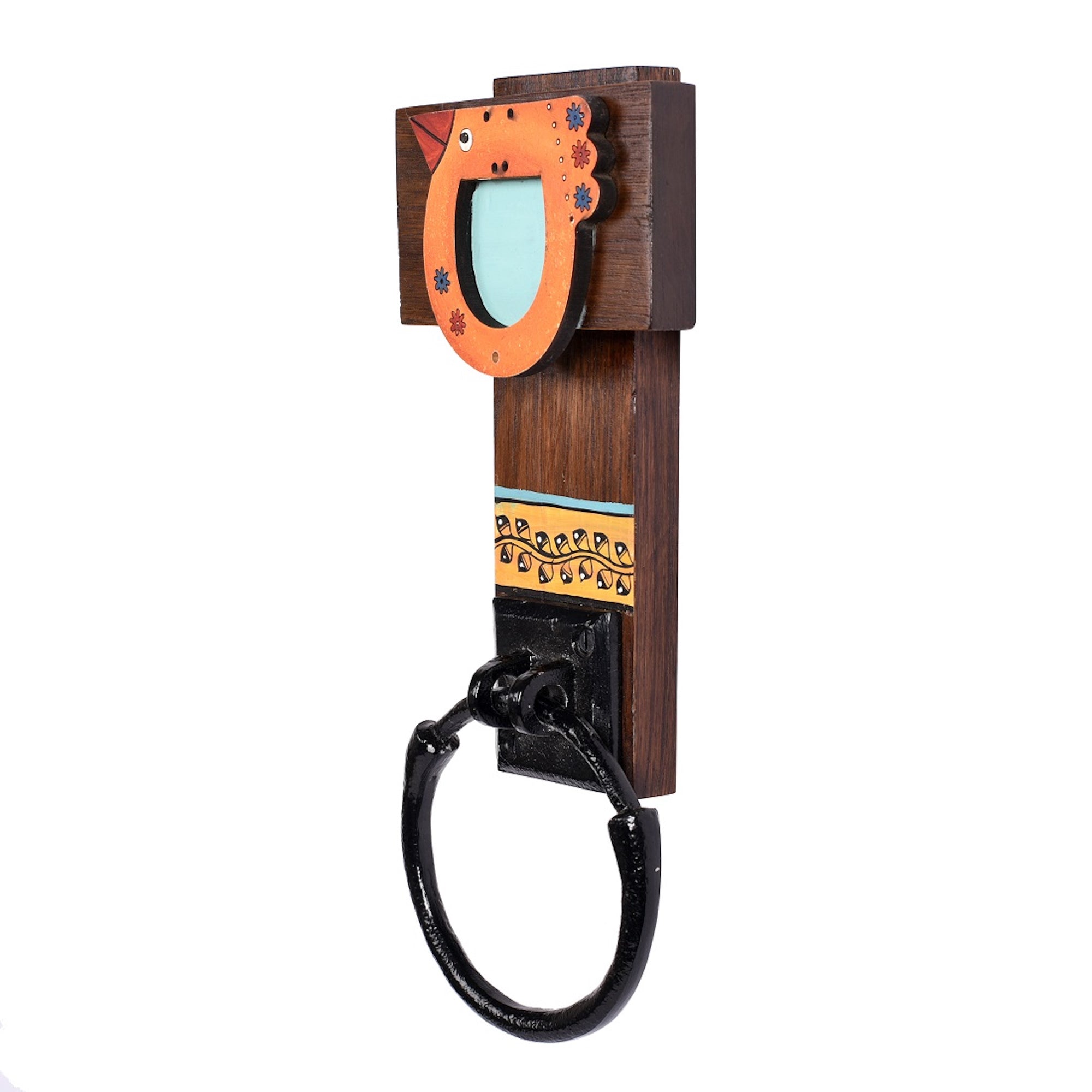 Towel Holder Handcrafted Tribal Art (4.4x1.2x11)