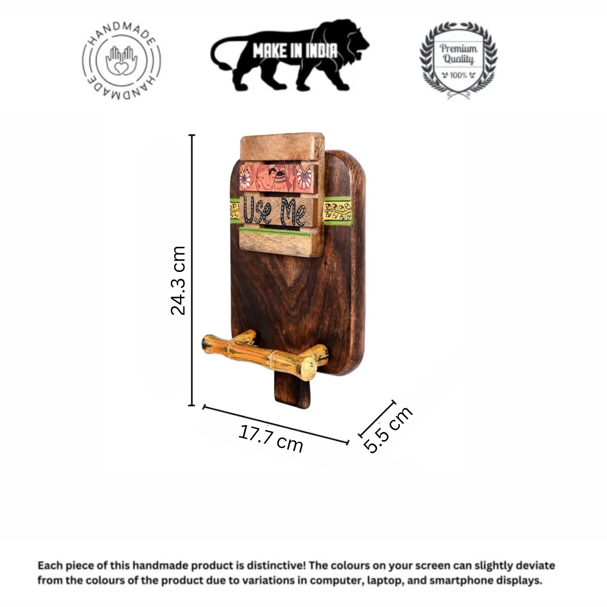 Towel Holder Handcrafted Tribal Art (7x2.2x9.6)