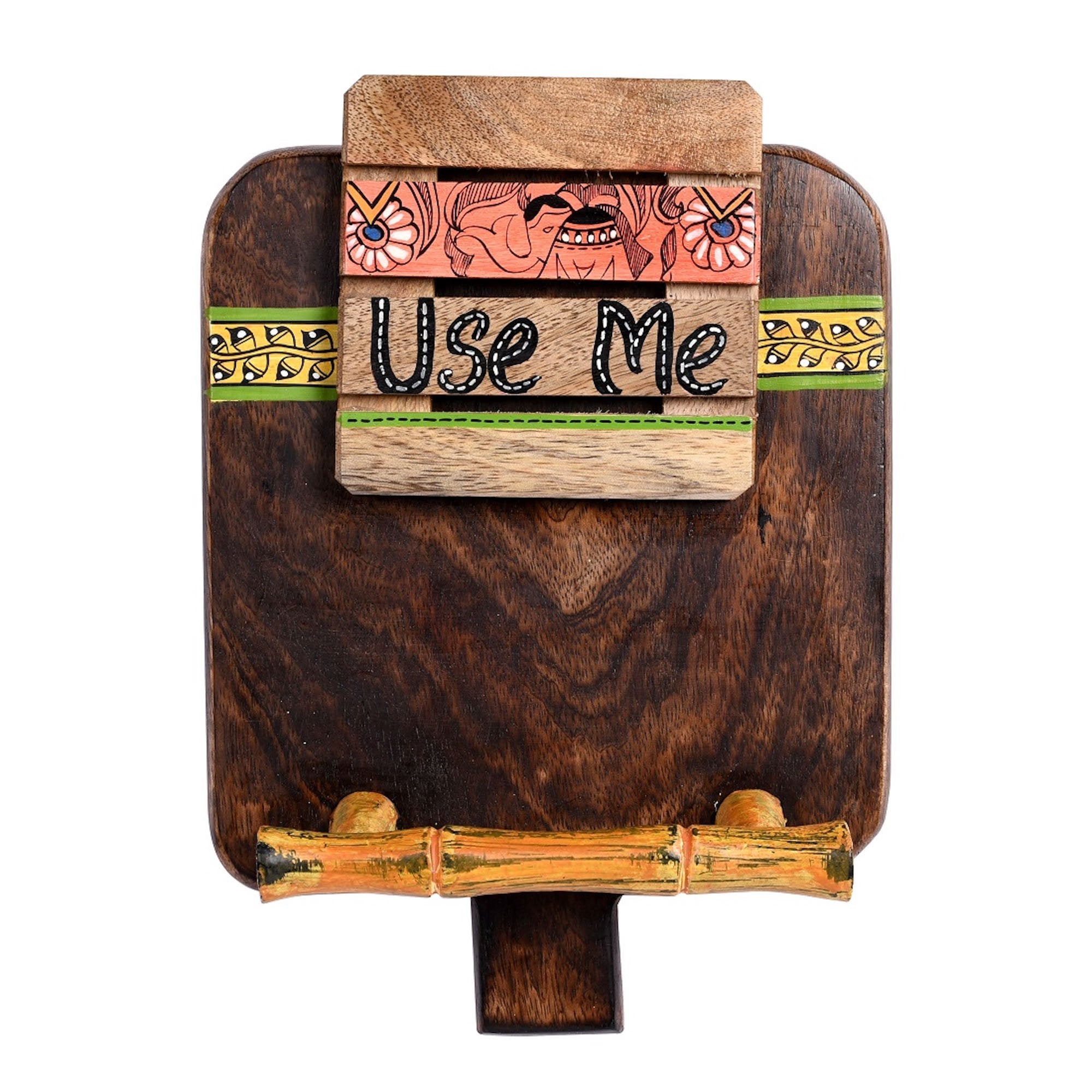 Towel Holder Handcrafted Tribal Art (7x2.2x9.6)