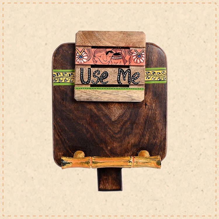 Towel Holder Handcrafted Tribal Art (7x2.2x9.6)