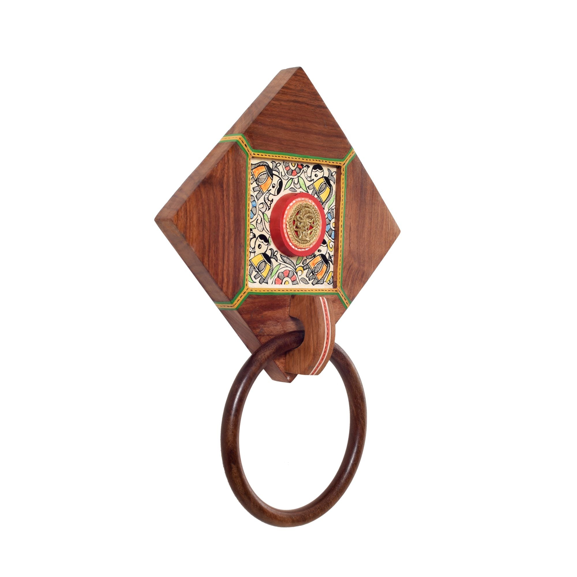Dhokra Elegance Wooden Towel Hanger