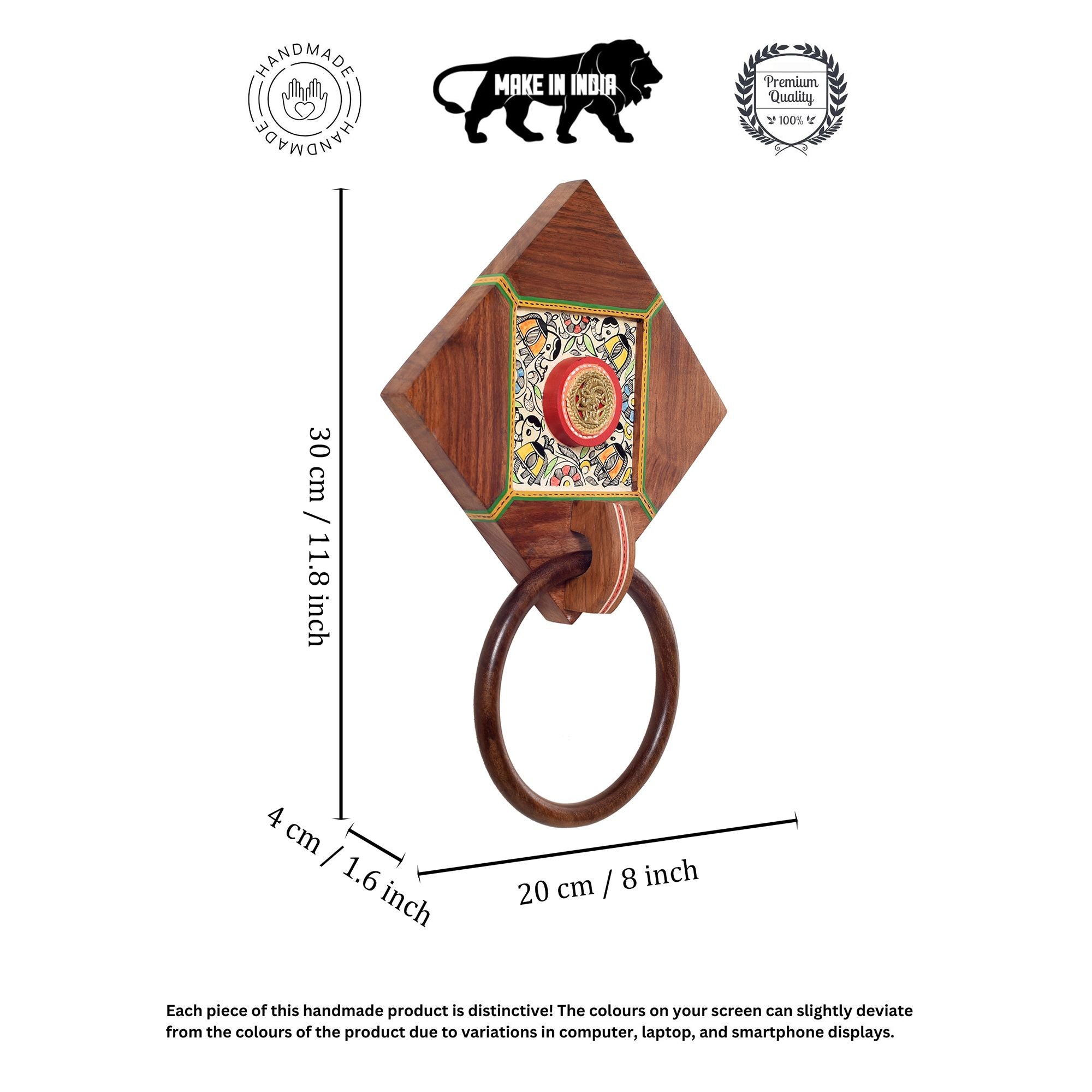 Dhokra Elegance Wooden Towel Hanger