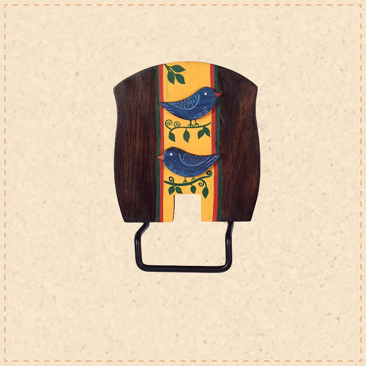 Love Birds Towel Hanger with Curved Handle (6x0.5x9)