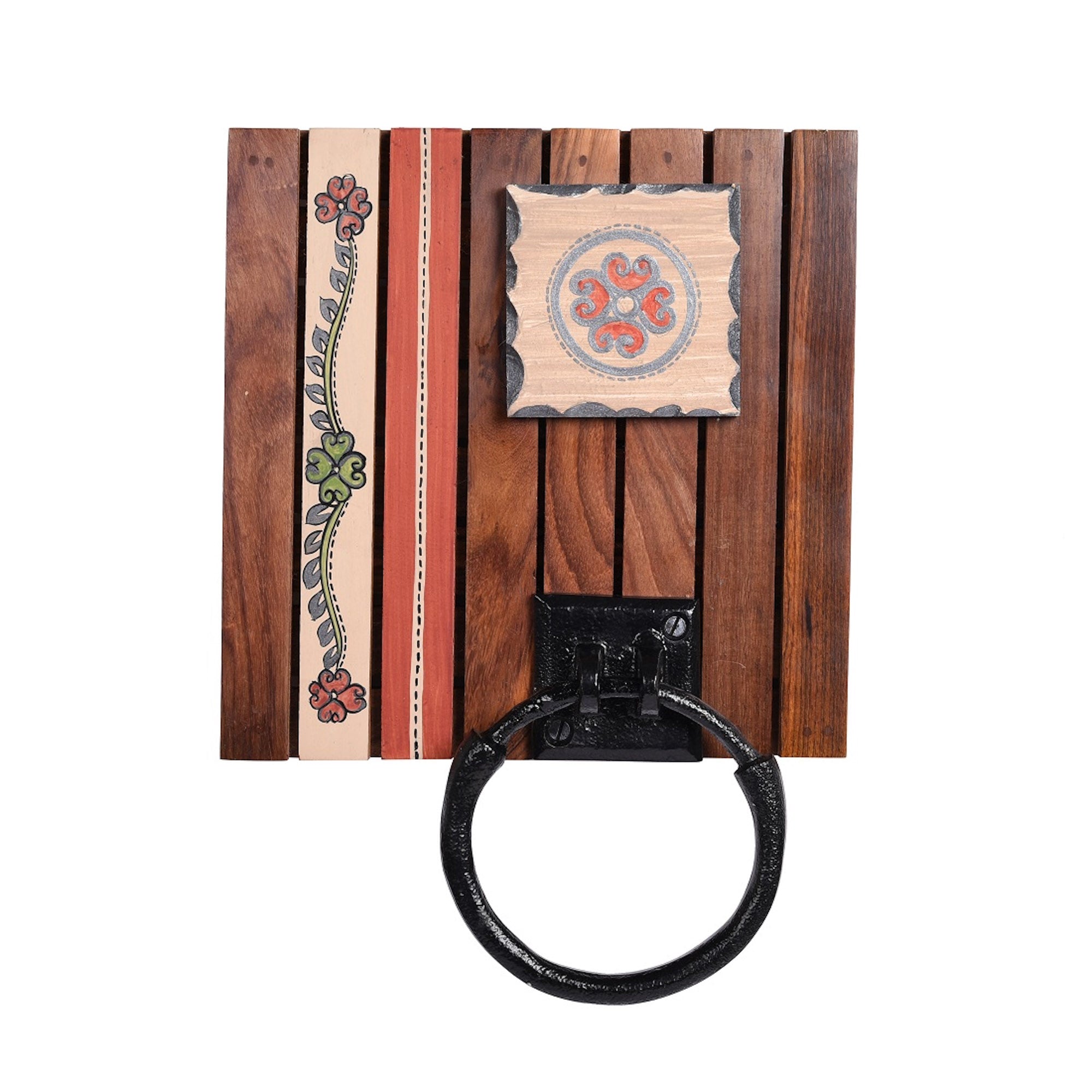Towel Holder Handcrafted Tribal Art (8x1.5x11)