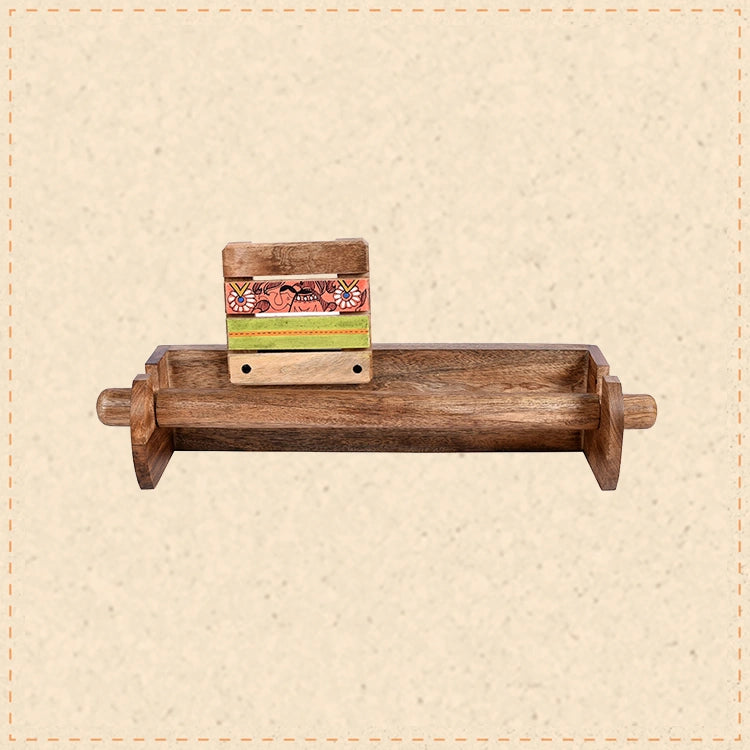 Towel Holder Handcrafted Tribal Art (15x4x6.4)
