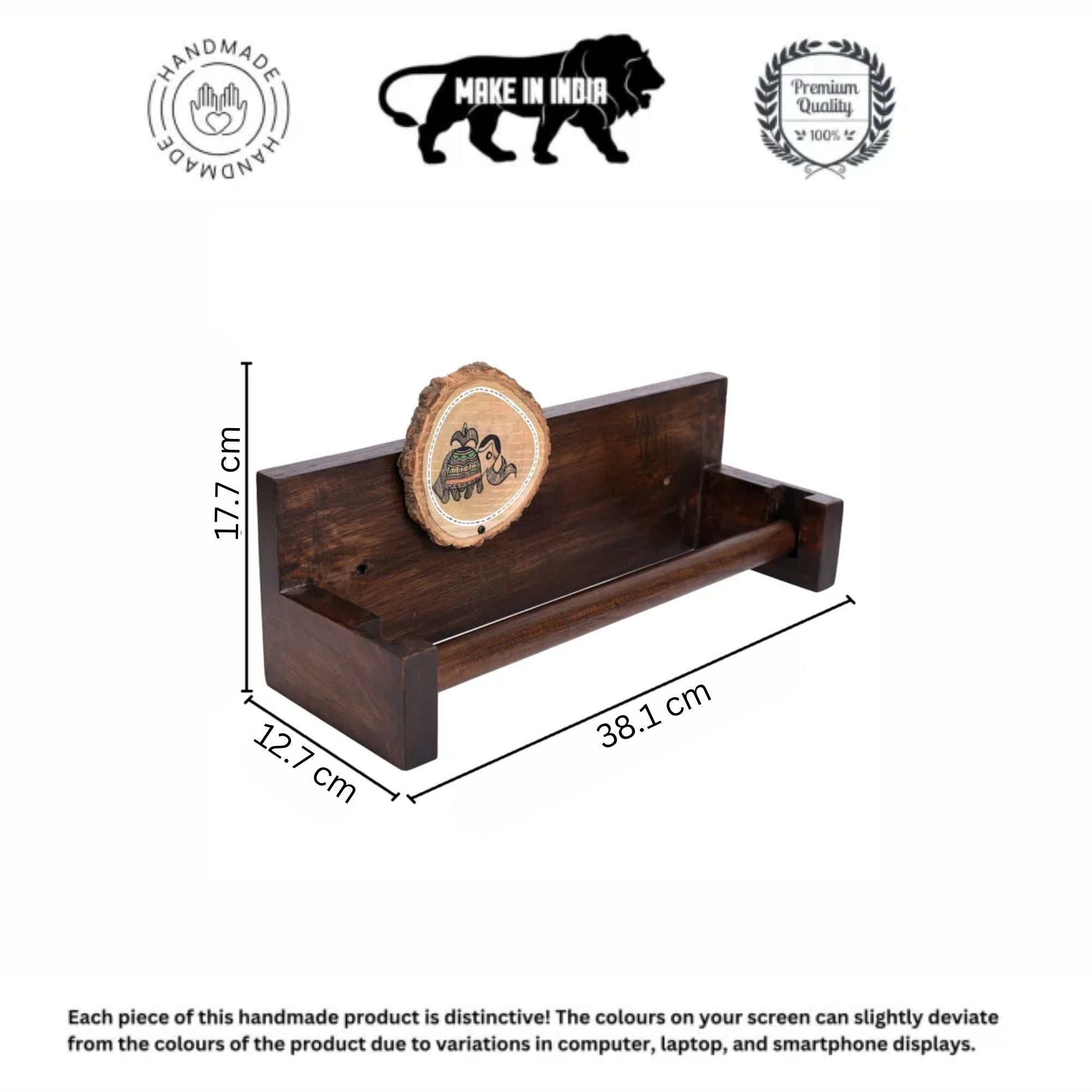 Towel Holder Handcrafted Tribal Art (15x5x7)