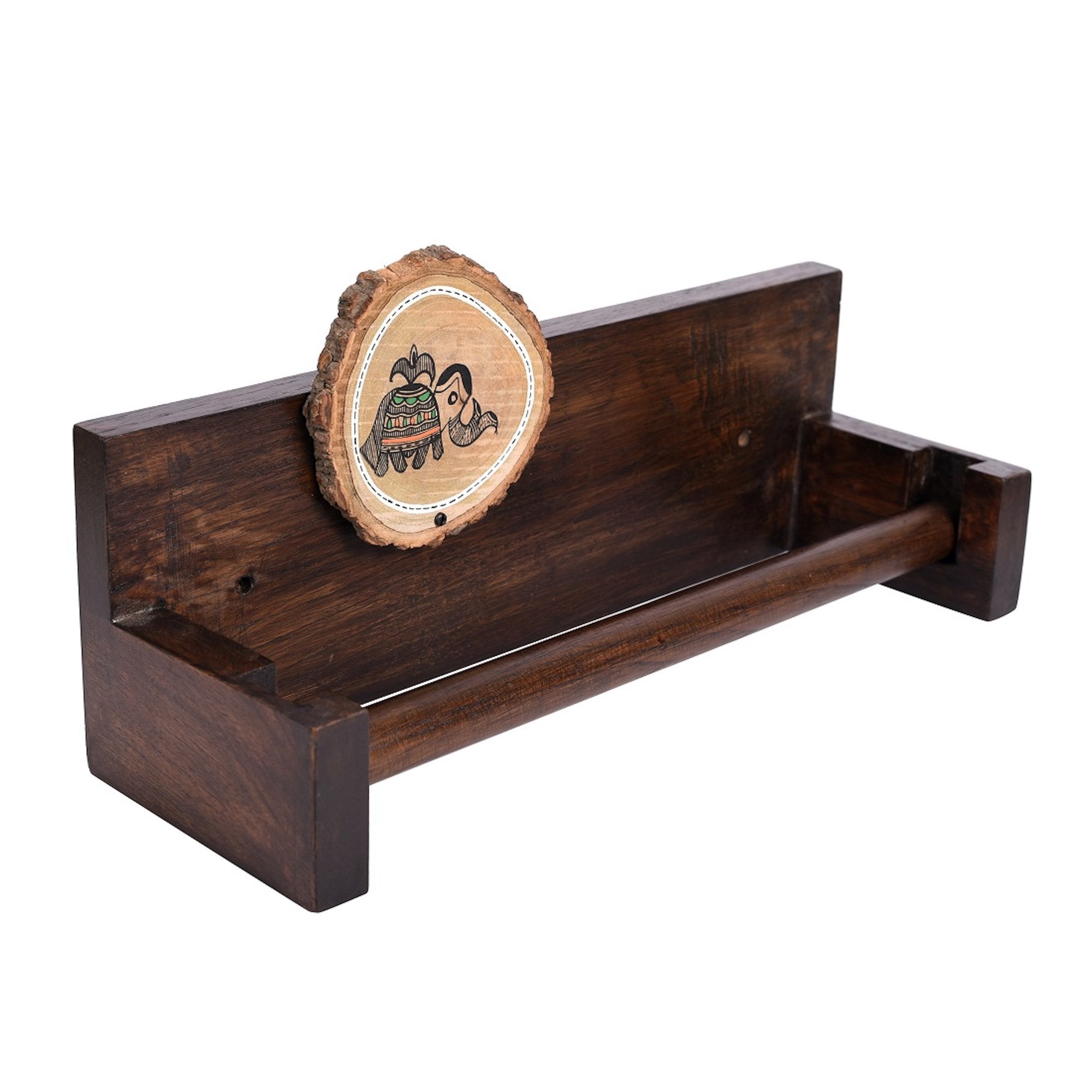 Towel Holder Handcrafted Tribal Art (15x5x7)