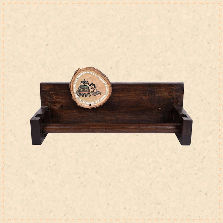 Towel Holder Handcrafted Tribal Art (15x5x7)