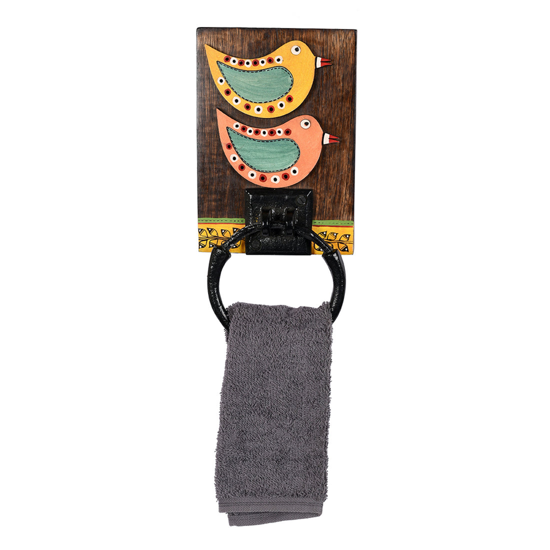 Towel Holder Handcrafted Tribal Art (5x1x10)