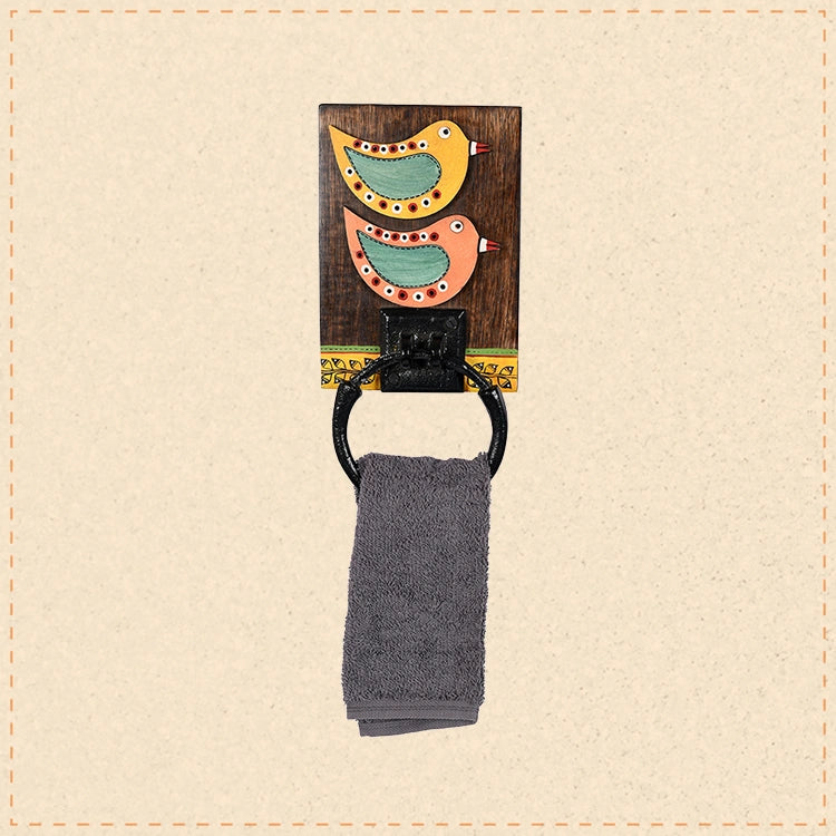 Towel Holder Handcrafted Tribal Art (5x1x10)