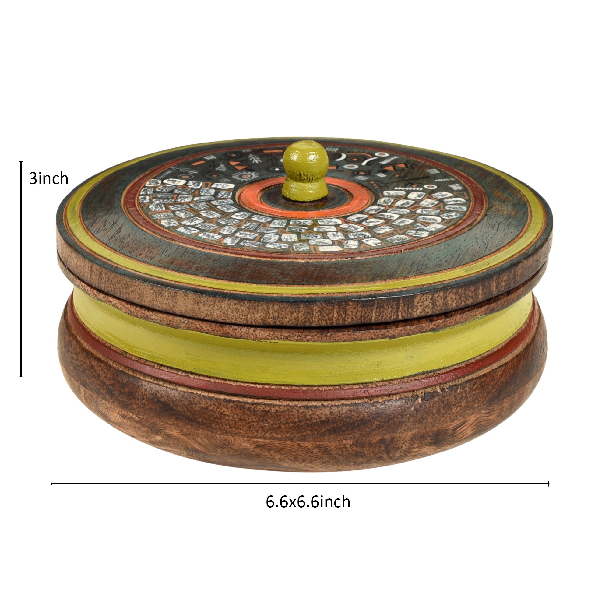 Knosh Dimsum Box in Mango wood (6.6x6.6x3)