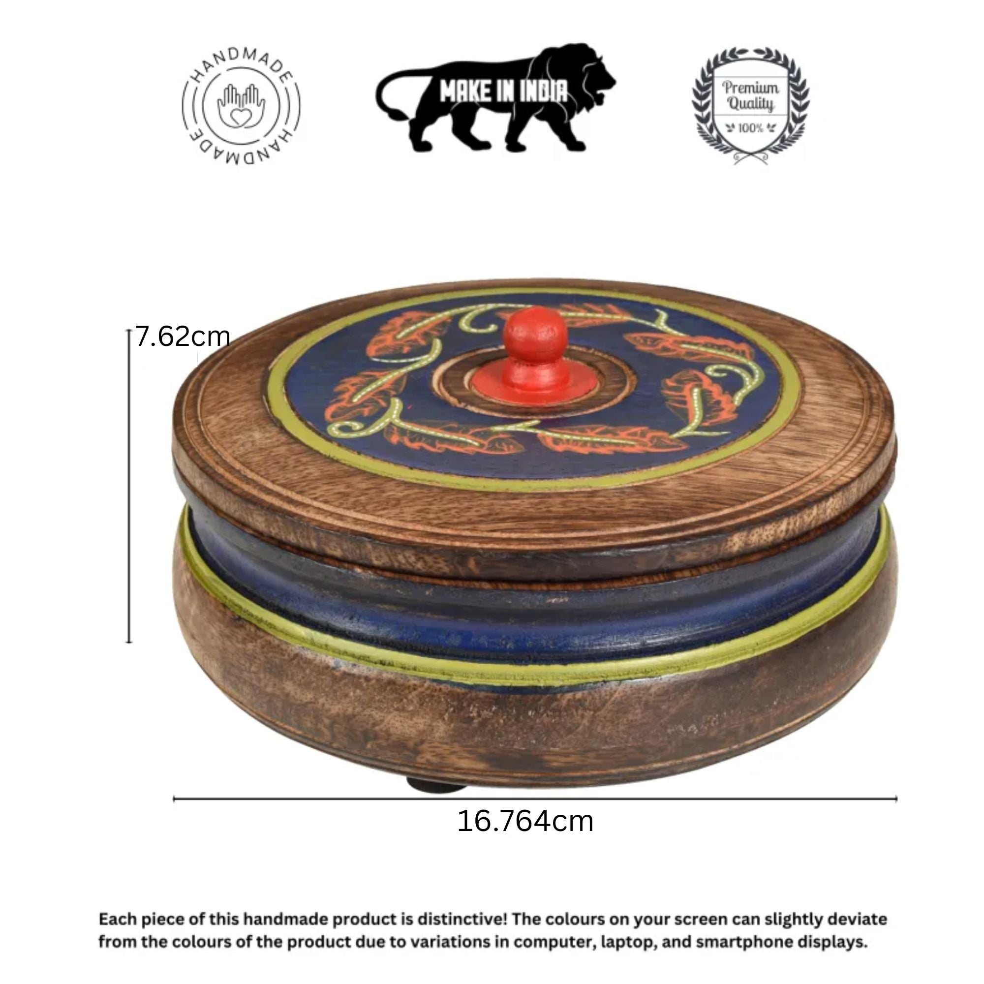 Autumn Leaf Dimsum Box in Mango Wood