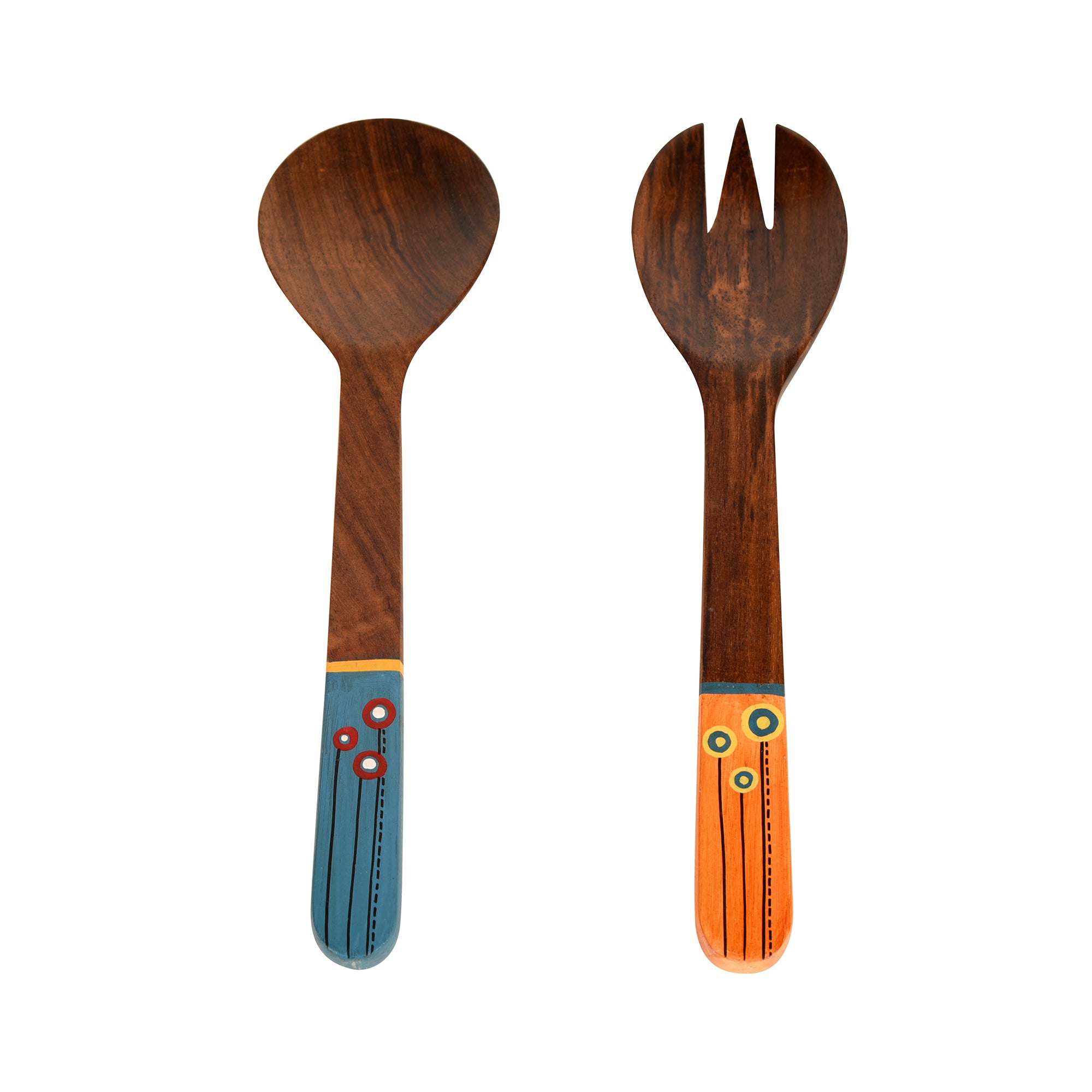 Handcrafted Wooden Spoon and Salad Fork (Set of 2)