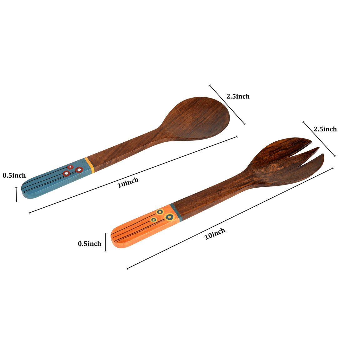 Handcrafted Wooden Spoon and Salad Fork (Set of 2)