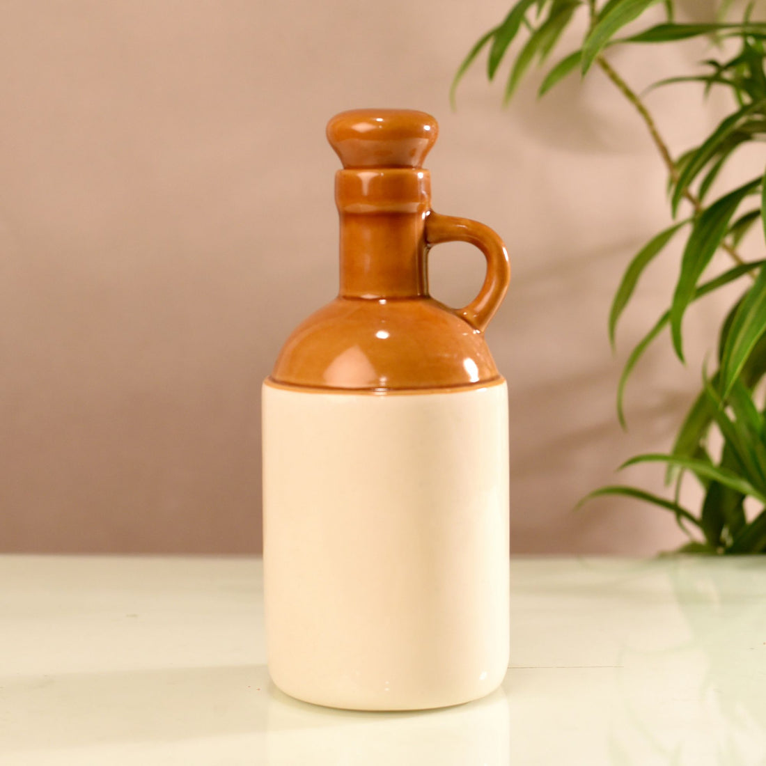 Rustic Matka Two-Tone Ceramic Oil Dispenser